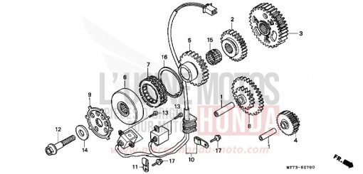 GENERATEUR D'IMPULSIONS/ EMBRAYAGE DE DEMARRAGE NR750N de 1992